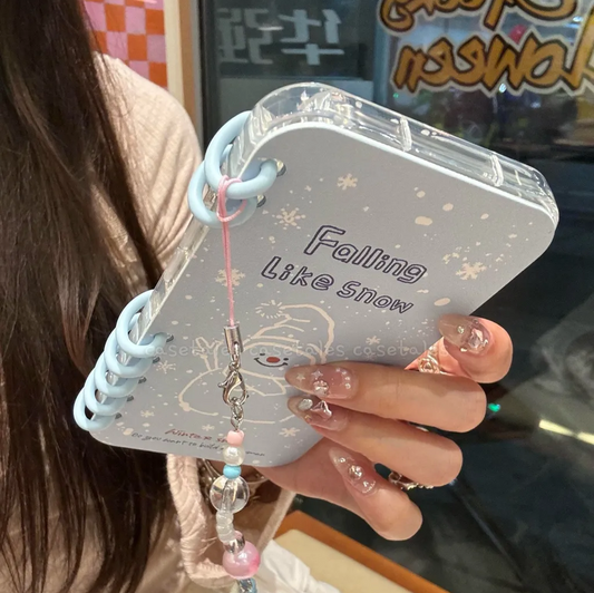 Cute Snowflakes Notebook Flip Case