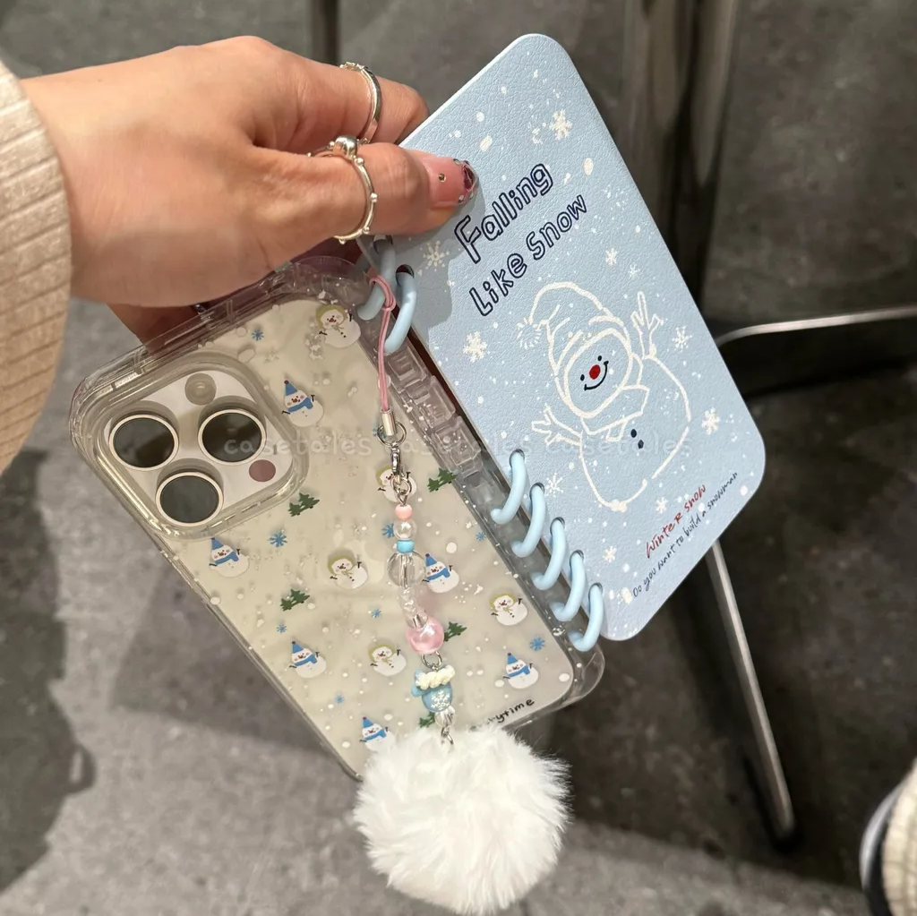Cute Snowflakes Notebook Flip Case