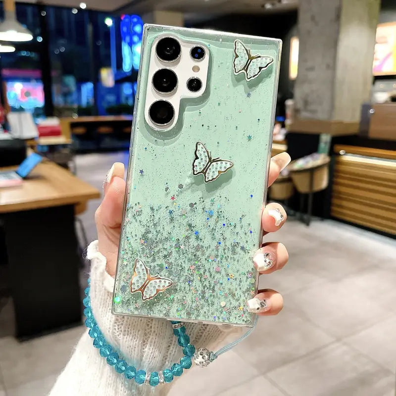 Starry Butterfly Handrope Phone Case - Samsung