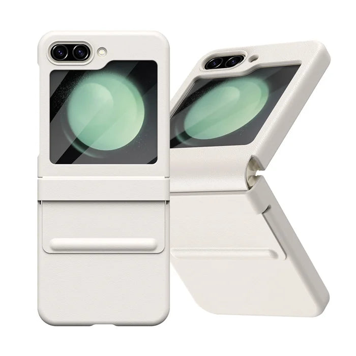 Galaxy Z Flip5 Grip Guard Solid Leather Protective Case