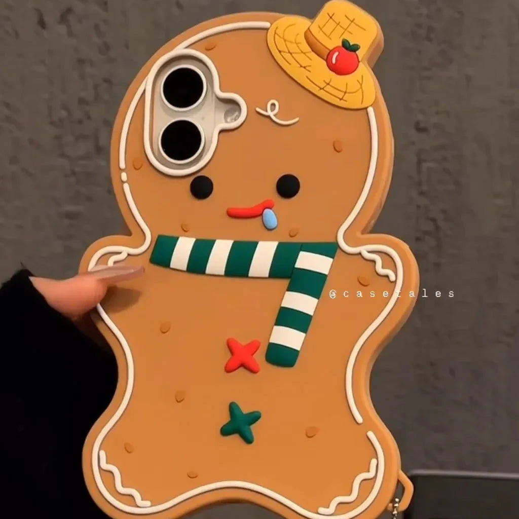 Cute 3D Gingerbread Man Case