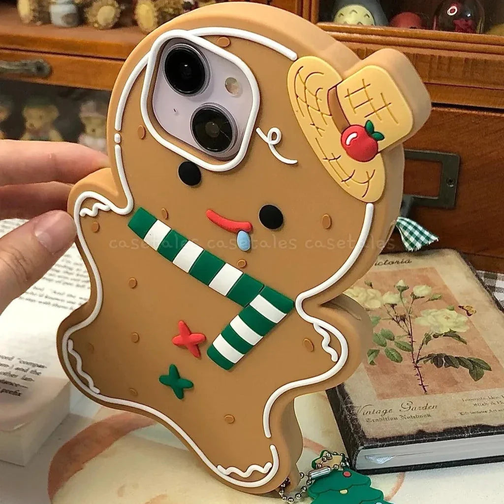 Cute 3D Gingerbread Man Case