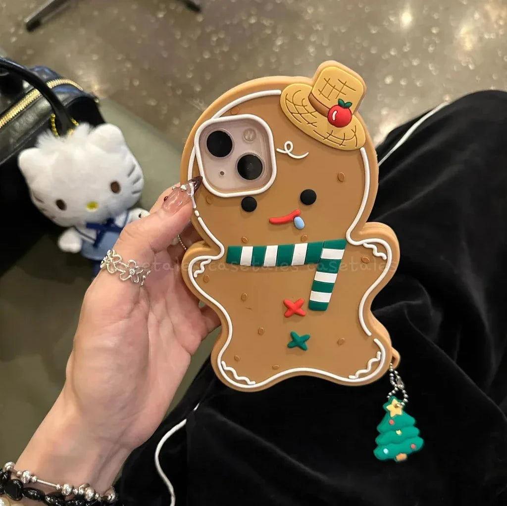 Cute 3D Gingerbread Man Case