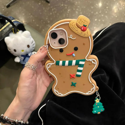 Cute 3D Gingerbread Man Case