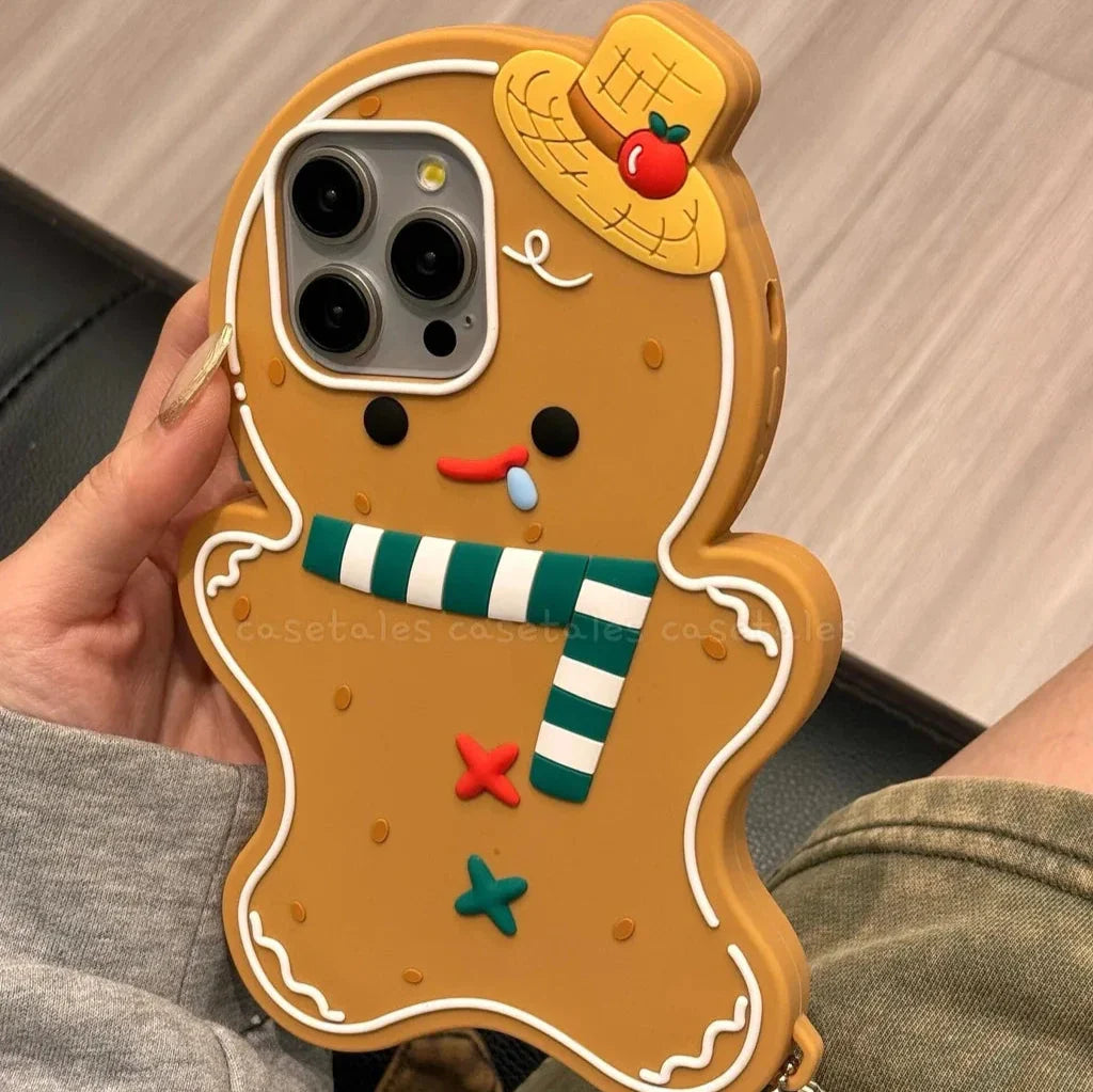 Cute 3D Gingerbread Man Case