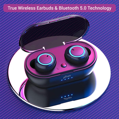 pTron Bassbuds in-Ear True Wireless Bluetooth Headphones (TWS) with Mic - (Black)