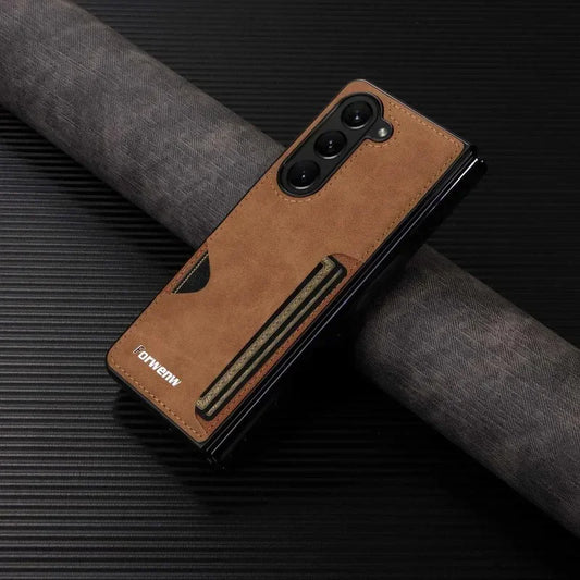 Galaxy Z Fold Series Luxury Stylish Leather Card Slot Case