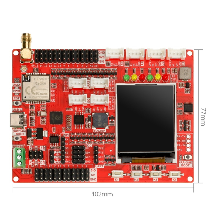 Elecrow LoRaWAN RA-08H Development Board Integrated RP2040 with 1.8 “ LCD for Long Range Communication (868Mhz/915Mhz