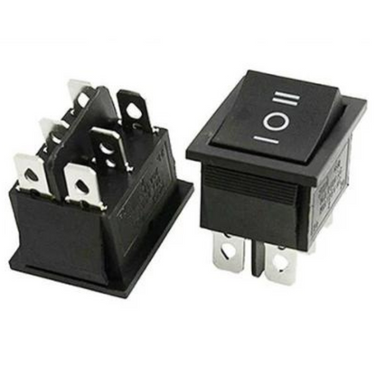 DPDT on-off-on Rocker Switch (16A) 250V AC - 6pin