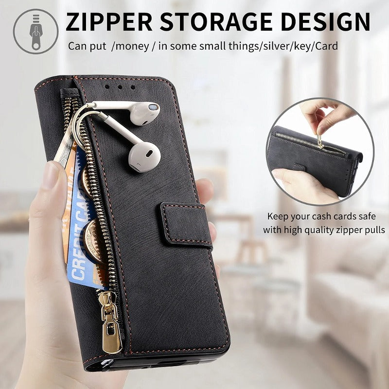Galaxy Z Fold 5 Premium Magnetic Essentials Leather Wallet Case