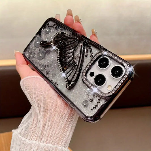 Enchanted Butterfly Quicksand Glitter Case