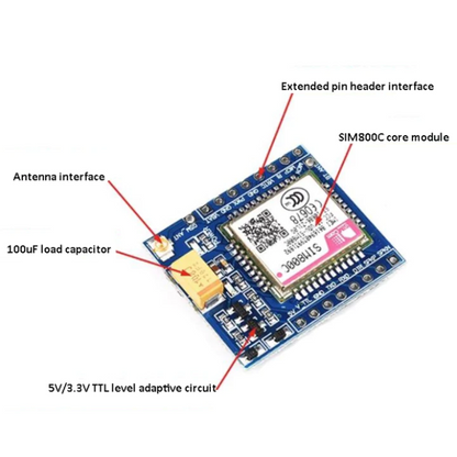 SIM800C GSM module GPRS SMS voice phone development board