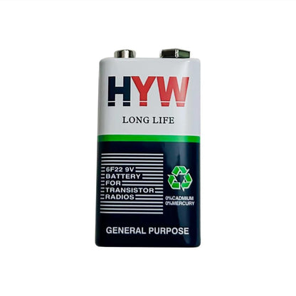 9V Battery HYW Non-Rechargeable Zinc Carbon Dry