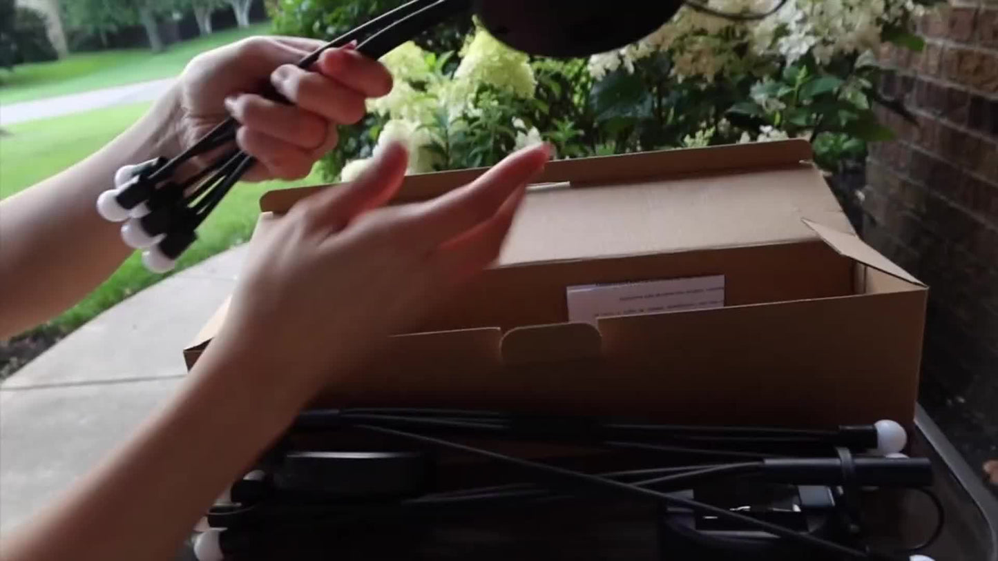 0407GG gh Flexibility Iron Wire & Heavy Bulb Base, Warm White, Lithium Battery, Light Sensor, Recessed, Brushed Metal Finish, Semi-Flush Mount, Decorative Outdoor Lighting for Yard P