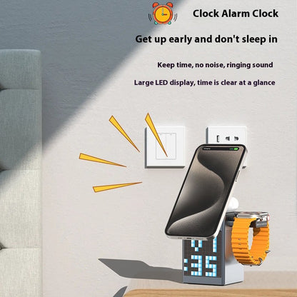 Hybrid 3-in-1 Wireless Charger with Speaker and Clock