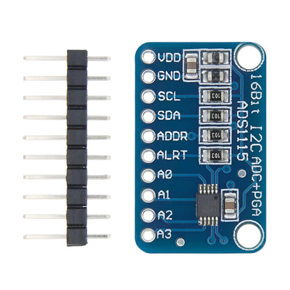 ADS1115 16-Bit ADC 4 Channel Analog to Digital converter with Programmable Gain Amplifier (Standard Version)