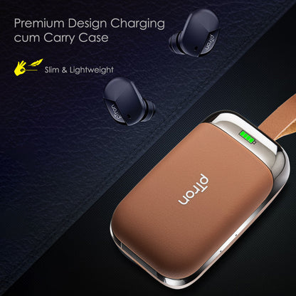 pTron Bassbuds Urban True Wireless Stereo Earphones with Deep Bass & Touch Control (Brown)