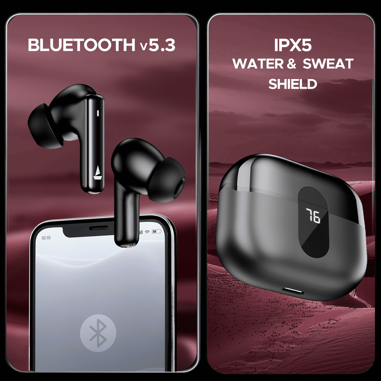 boAt Airdopes Plus 318 | Wireless Earbuds with 100 Hours Playback, 4 Mics with ENx™ Technology, BEAST™ Mode