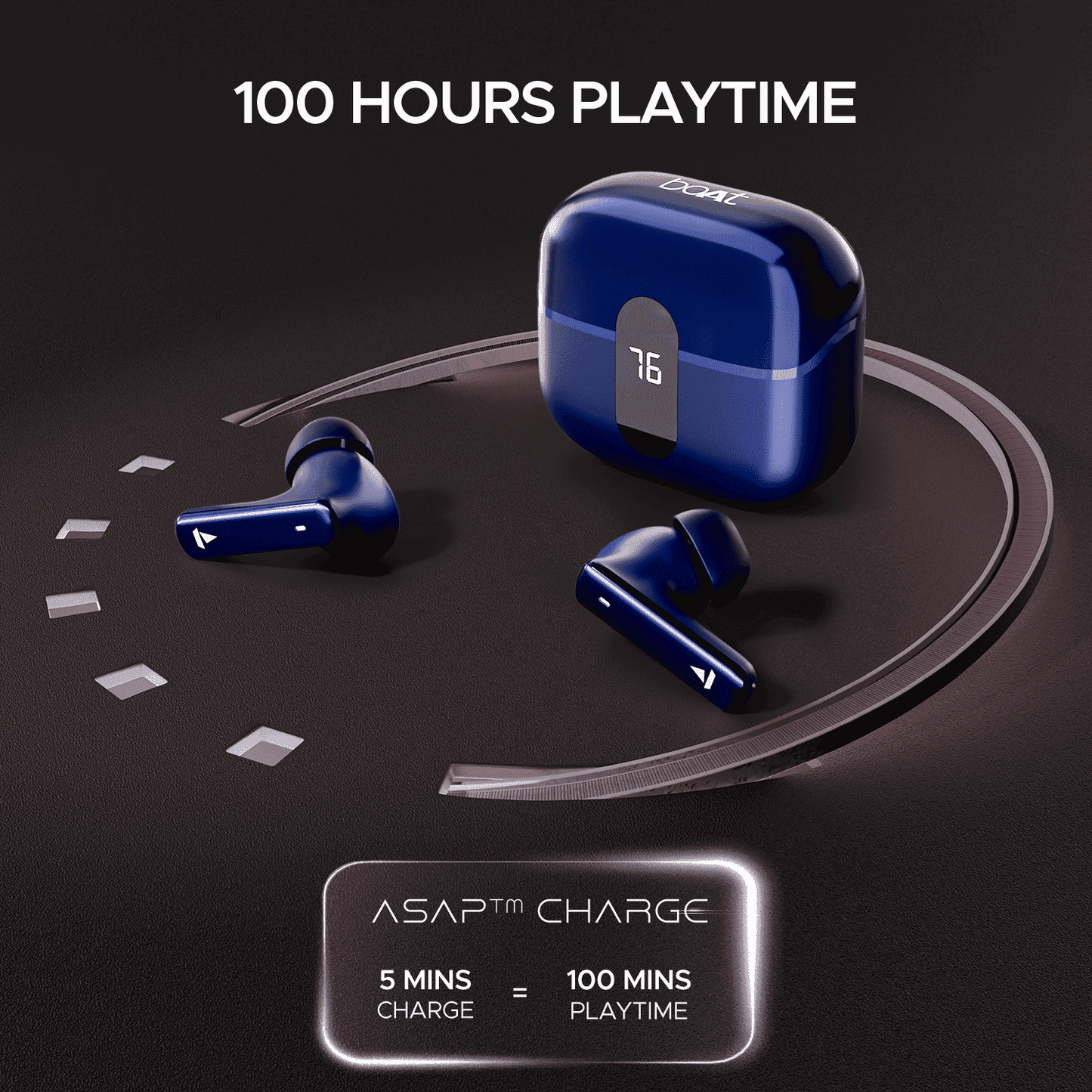 boAt Airdopes Plus 318 | Wireless Earbuds with 100 Hours Playback, 4 Mics with ENx™ Technology, BEAST™ Mode