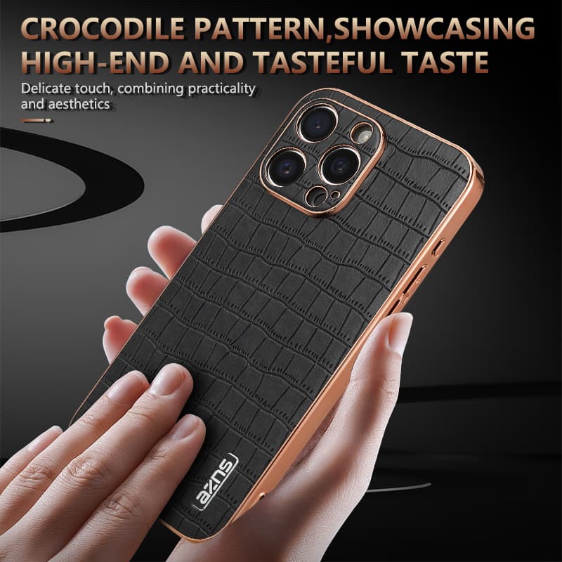 Lavish Croc Leather Craft Case - iPhone