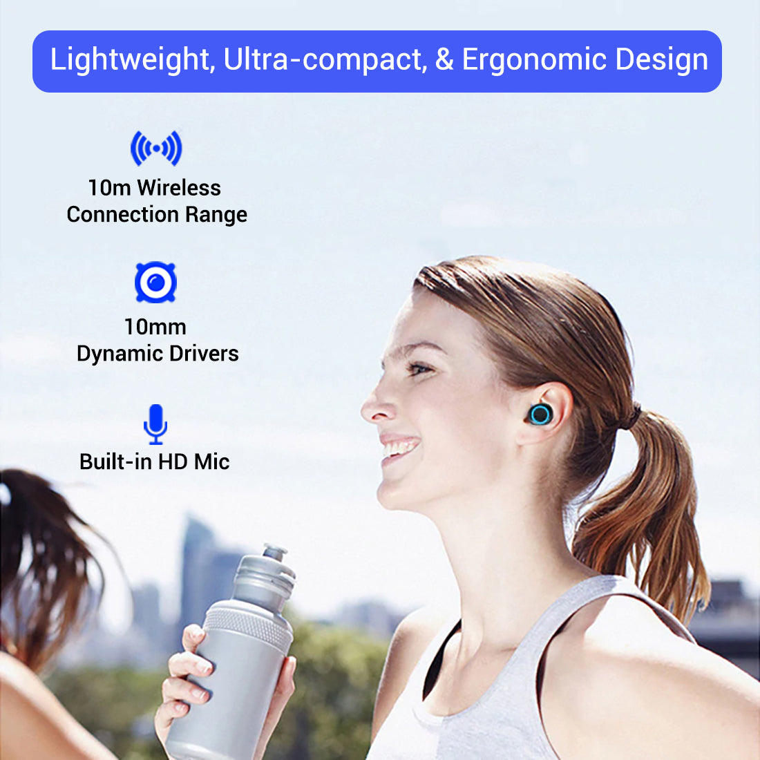 Buy PTron Bassbuds True Wireless Stereo Bluetooth Headphones, Get DaZon Arrow Silicon Wrist Watch Free