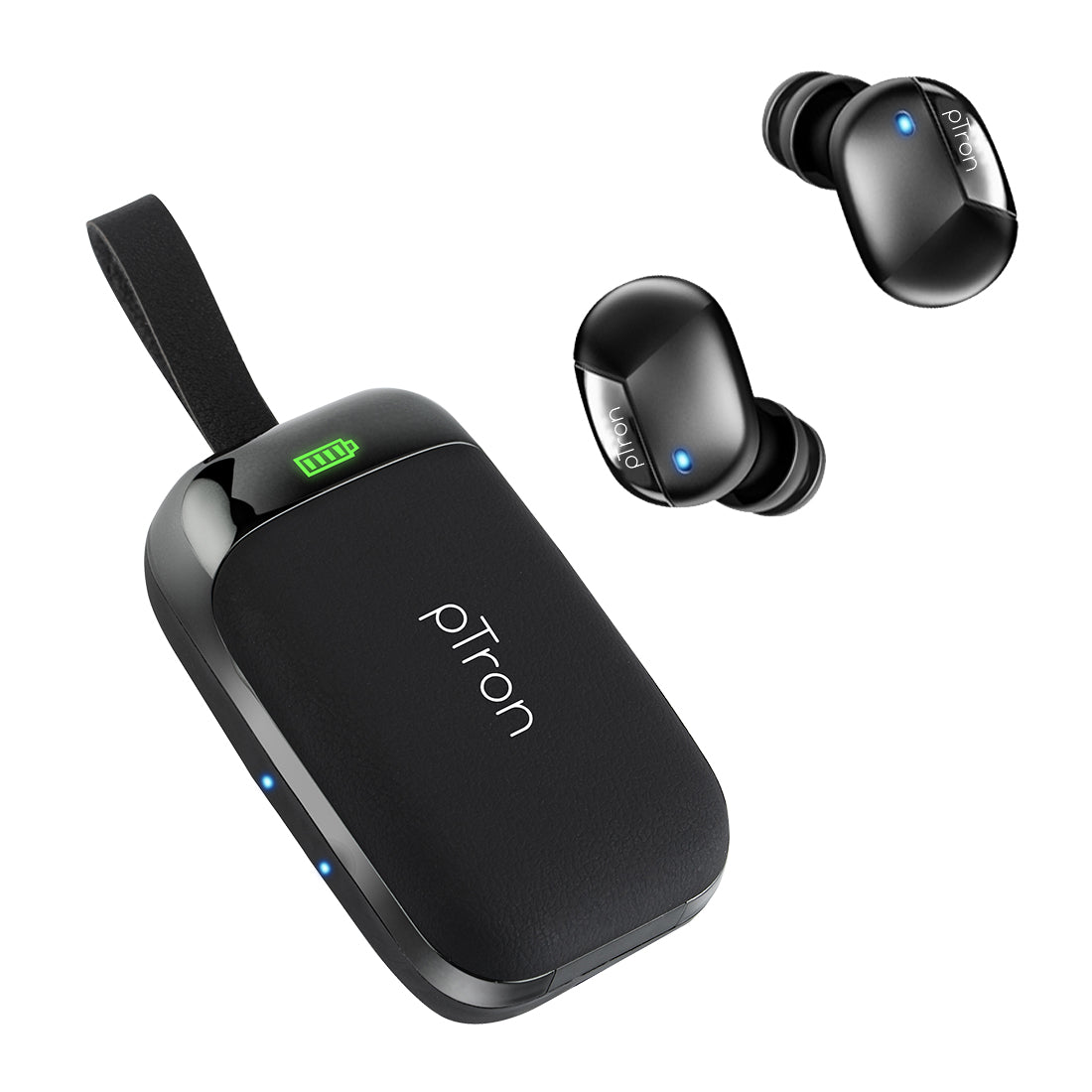 pTron Bassbuds Urban True Wireless Stereo Earphones with Deep Bass & Touch Control (Black)