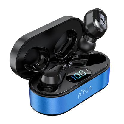 Made in India: pTron Bassbuds Plus In-Ear True Wireless Stereo Headphones with Mic - (Red & Black)