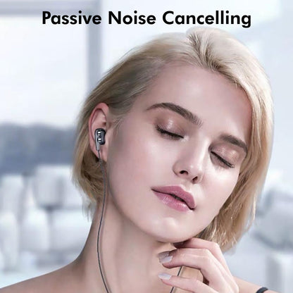PTron Boom Ultima 4D Deep Bass Stereo Earphones Dual Driver Sports Headset with Mic for All Smartphones