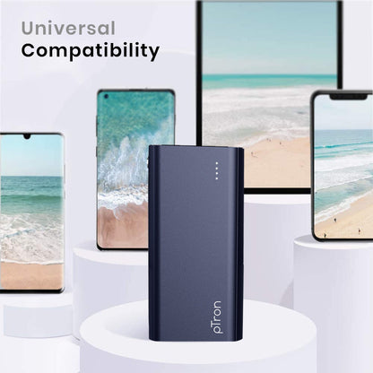 pTron Dynamo Zip 20000mAh Power Bank, 18W Fast Charge Type-C, Sturdy Design, Type-C & Micro USB Input Ports, Safe & Reliable, Li-Polymer Power Bank for Smartphones & Other Smart Device - (Blue)