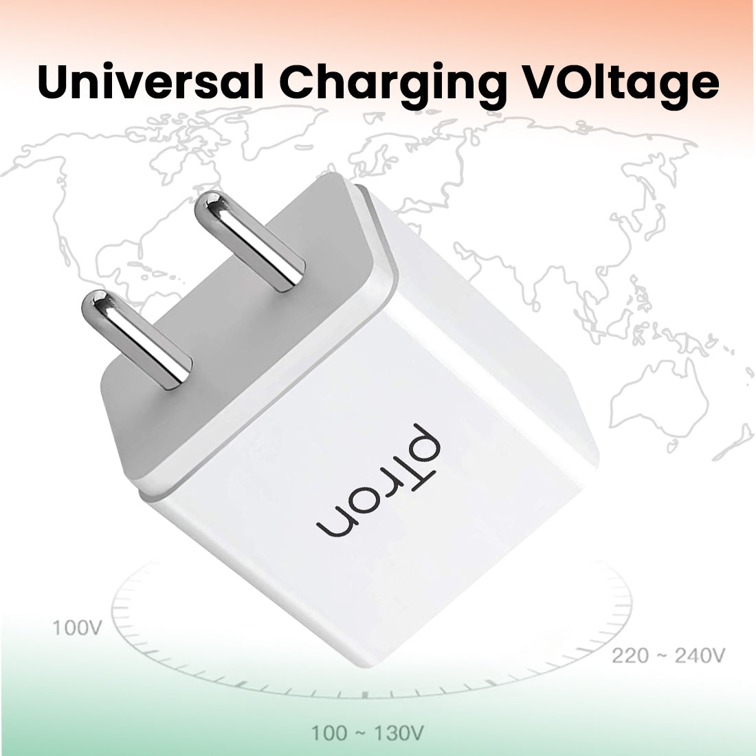 pTron Volta Plus 17W USB Smart Charger with 3.4A Type-C USB 1-Meter Cable, Made in India, BIS Certified Fast Charging Power Adaptor - (White)