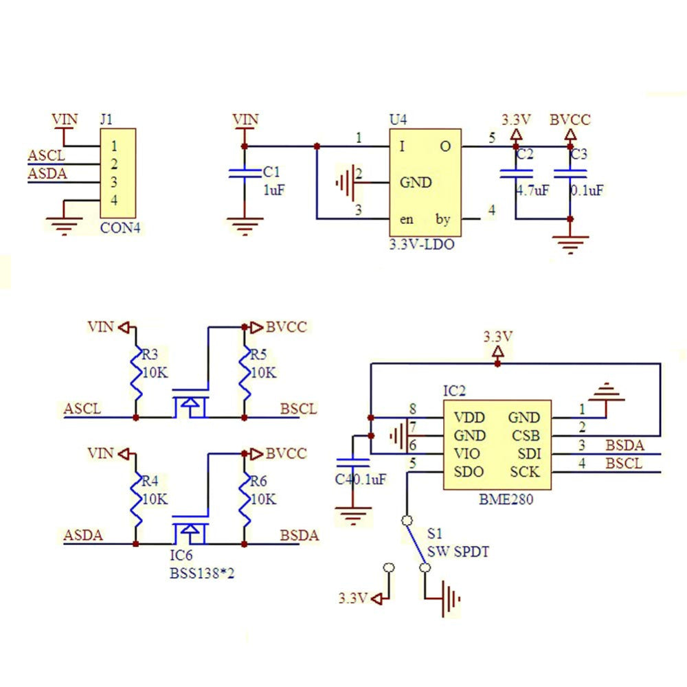 BME280-3.3 Precision Altimeter Atmospheric Pressure Sensor Module