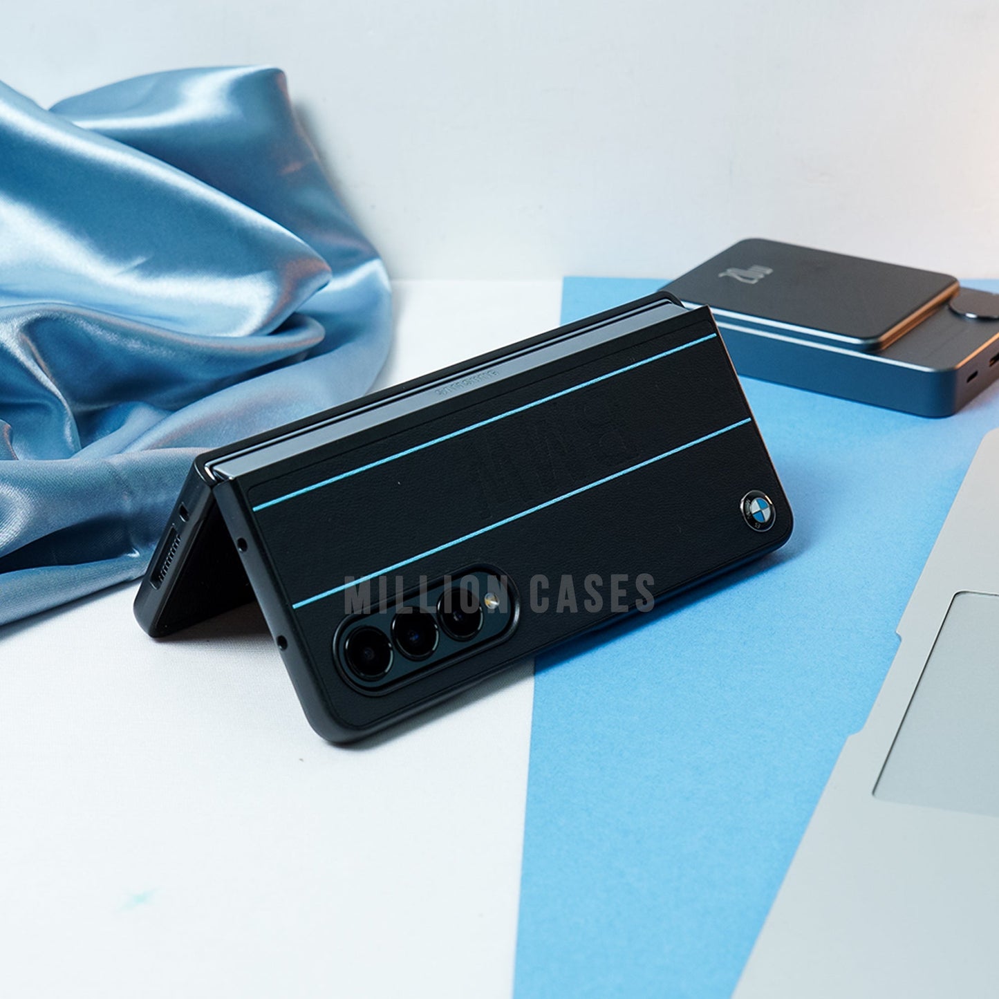 Galaxy Z Fold4 BMW Luxury Logo Stripe Case