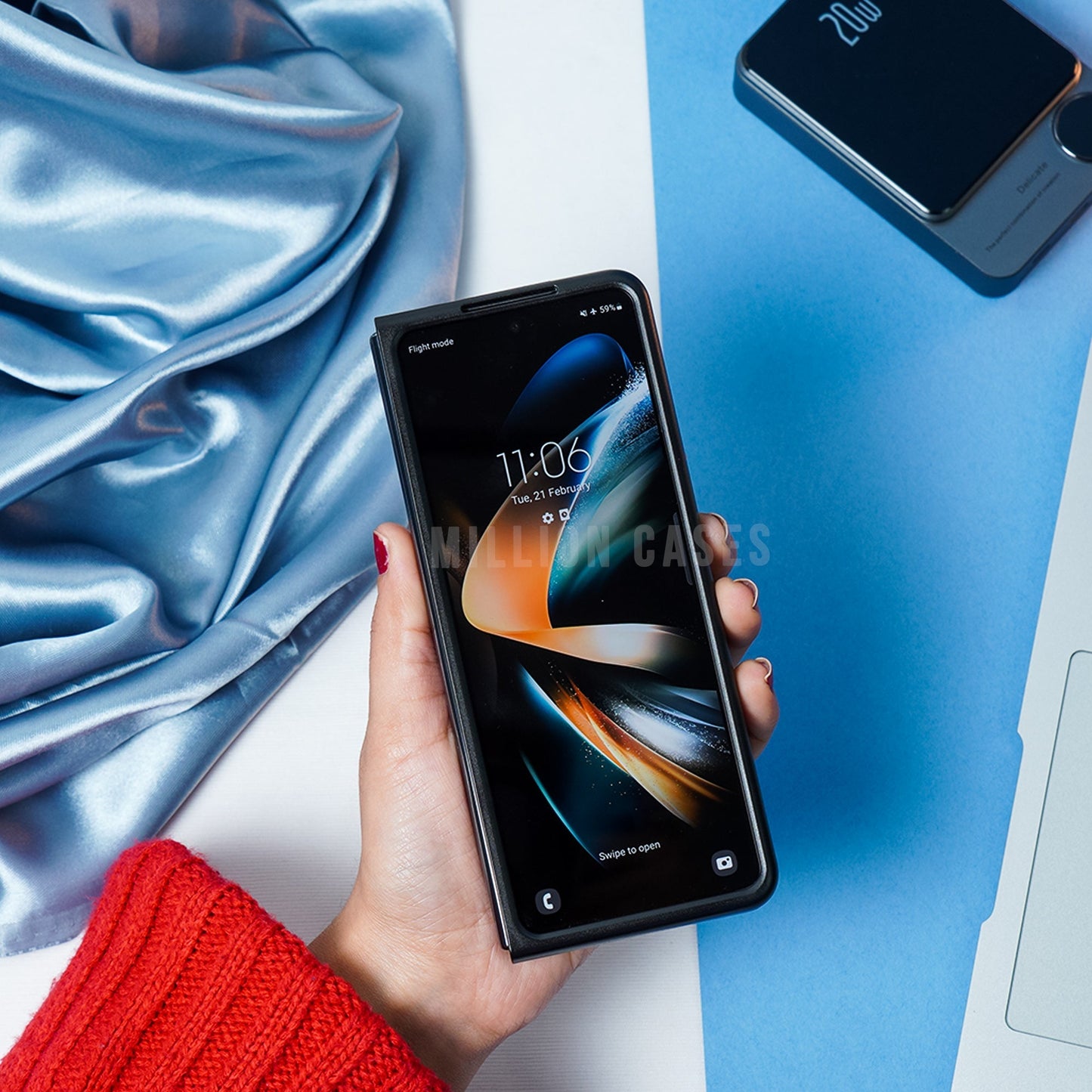 Galaxy Z Fold4 BMW Luxury Logo Stripe Case
