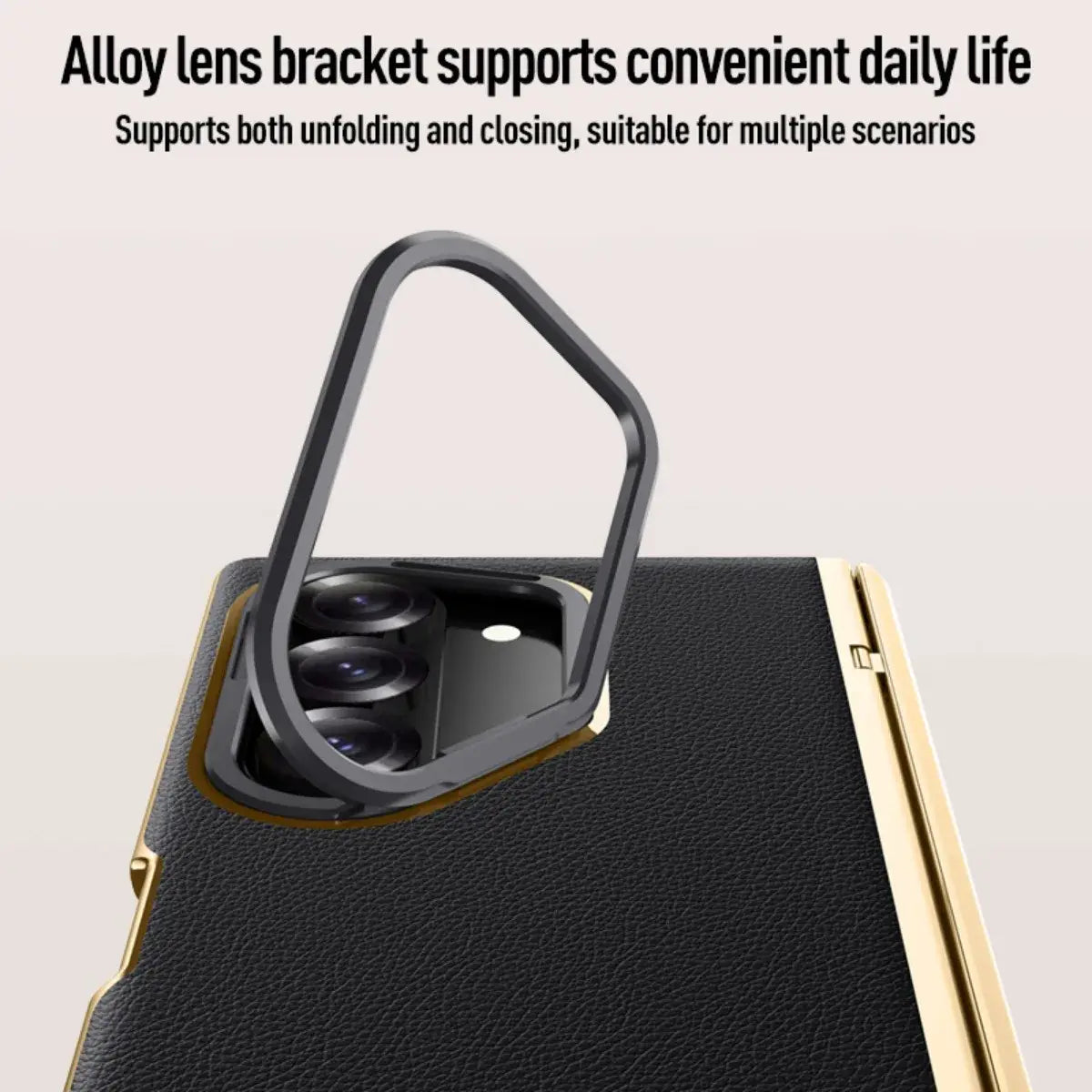 Galaxy Z Fold6 Prestigious Alloy Bracket Leather Case