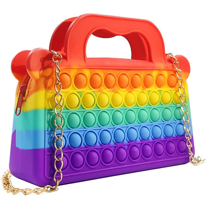 Rainbow Pop It Purse for Girls & Women's