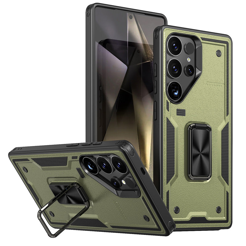Sculpted Armor Metal Ring Kickstand Case - Samsung