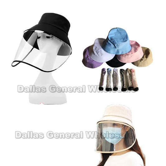 Women's Bucket Hats with Removable Face Shield Bulk
