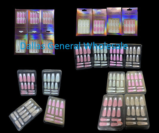 French Tip Fake Nail Art Set For Girls & Women's