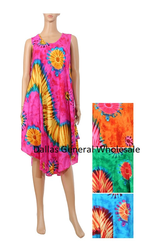 Women Rayon Tie Dye Dresses  Bulk