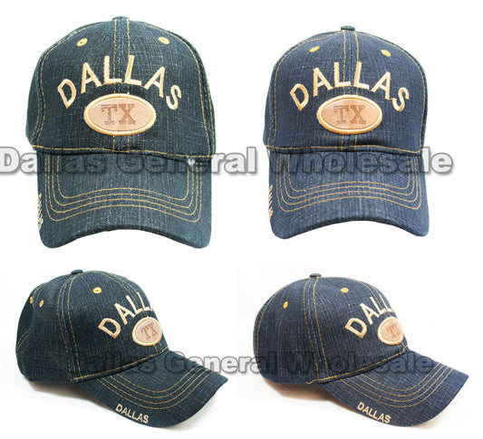 "DALLAS" Casual Denim Baseball Caps In Bulk