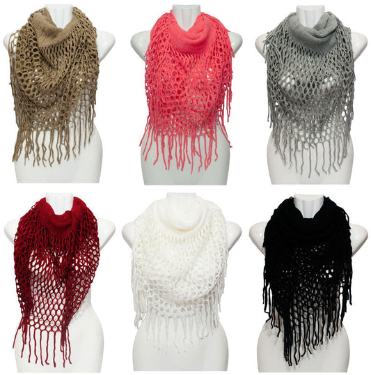 Winter Fashion Knitted 2-in-1 Infinity Ladies Scarf In Bulk
