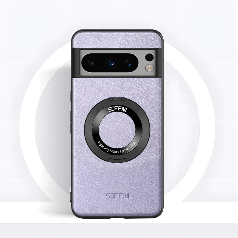 Magnetic Ring Contrast Leather Case - Google Pixel