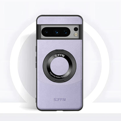 Magnetic Ring Contrast Leather Case - Google Pixel
