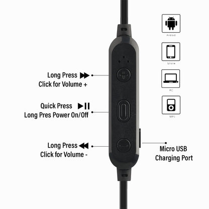 pTron Avento Lite High Bass In-Ear Stereo Wireless Earphones - (Black)