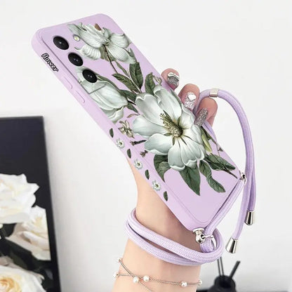 Wildflower Whimsy Case with Crossbody Lanyard - Samsung