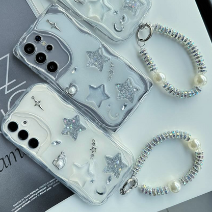 Star Glitter Case with Charm - Samsung