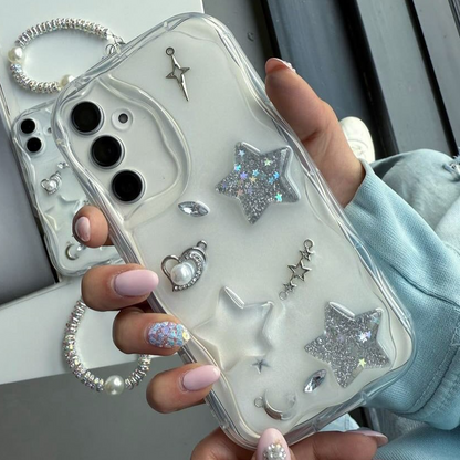 Star Glitter Case with Charm - Samsung
