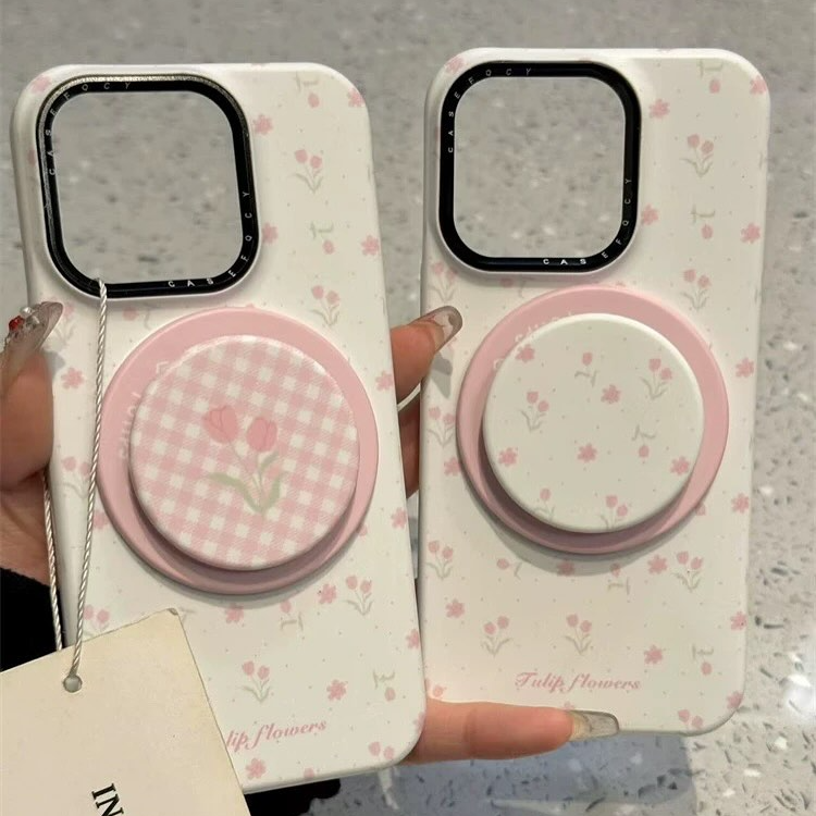 Tulip Charm Checkered Gripper Case