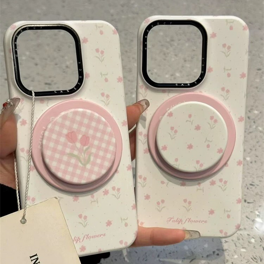 Tulip Charm Checkered Gripper Case
