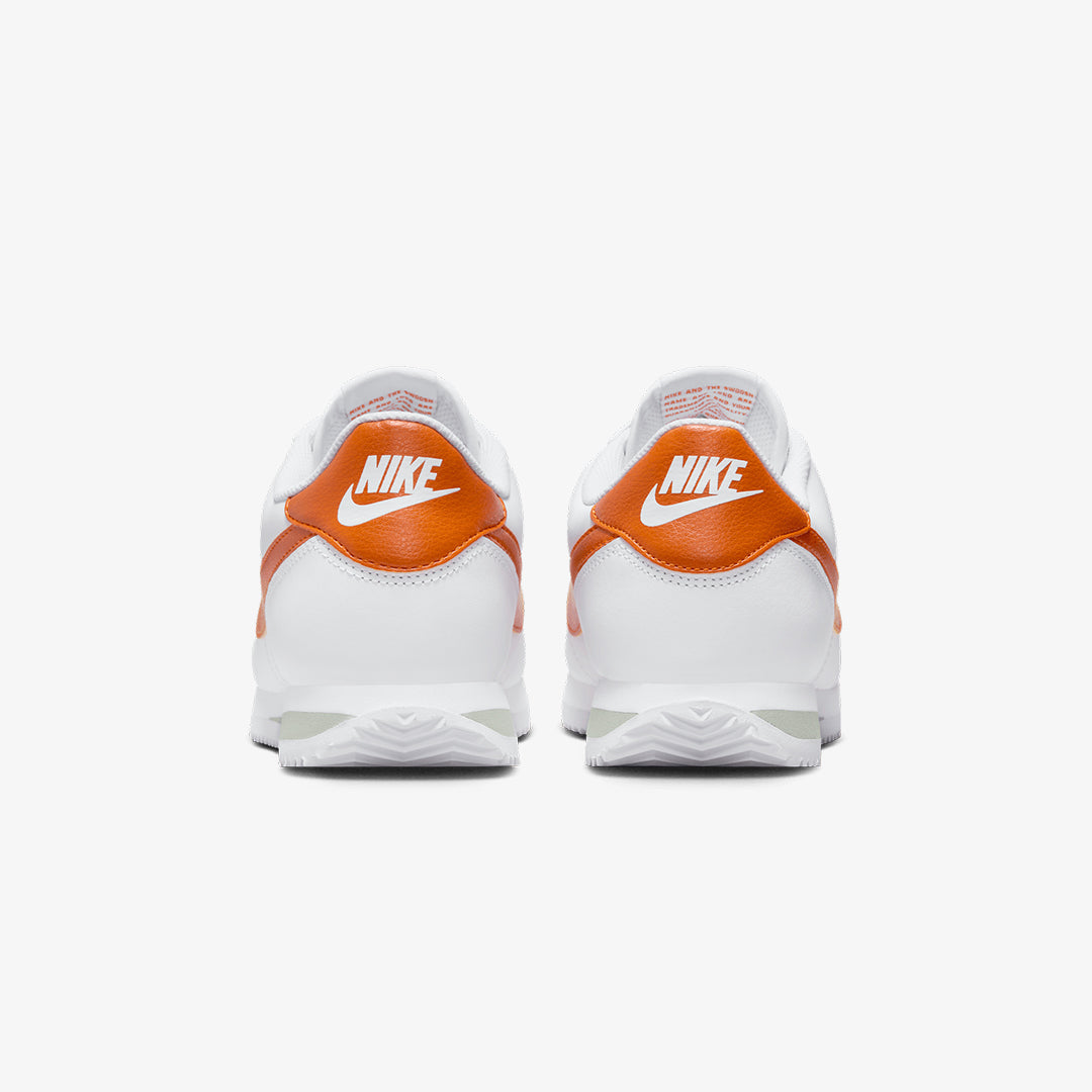 Nike | CORTEZ  { WHITE/CAMPFIRE ORANGE-JADE HORIZON